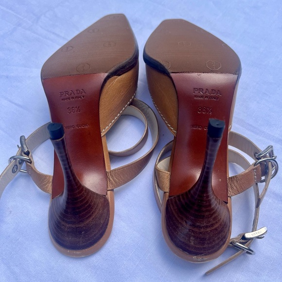 Vintage prada slingback pointed leather heel - Picture 4 of 5